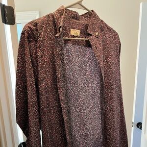 Club Monaco Floral Button-down Long Sleeve Shirt Small Slim Fit